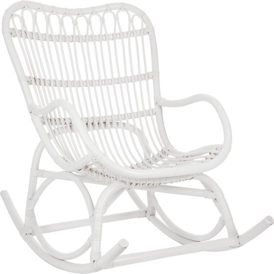J-Line Rocking chair rotin blanc mat