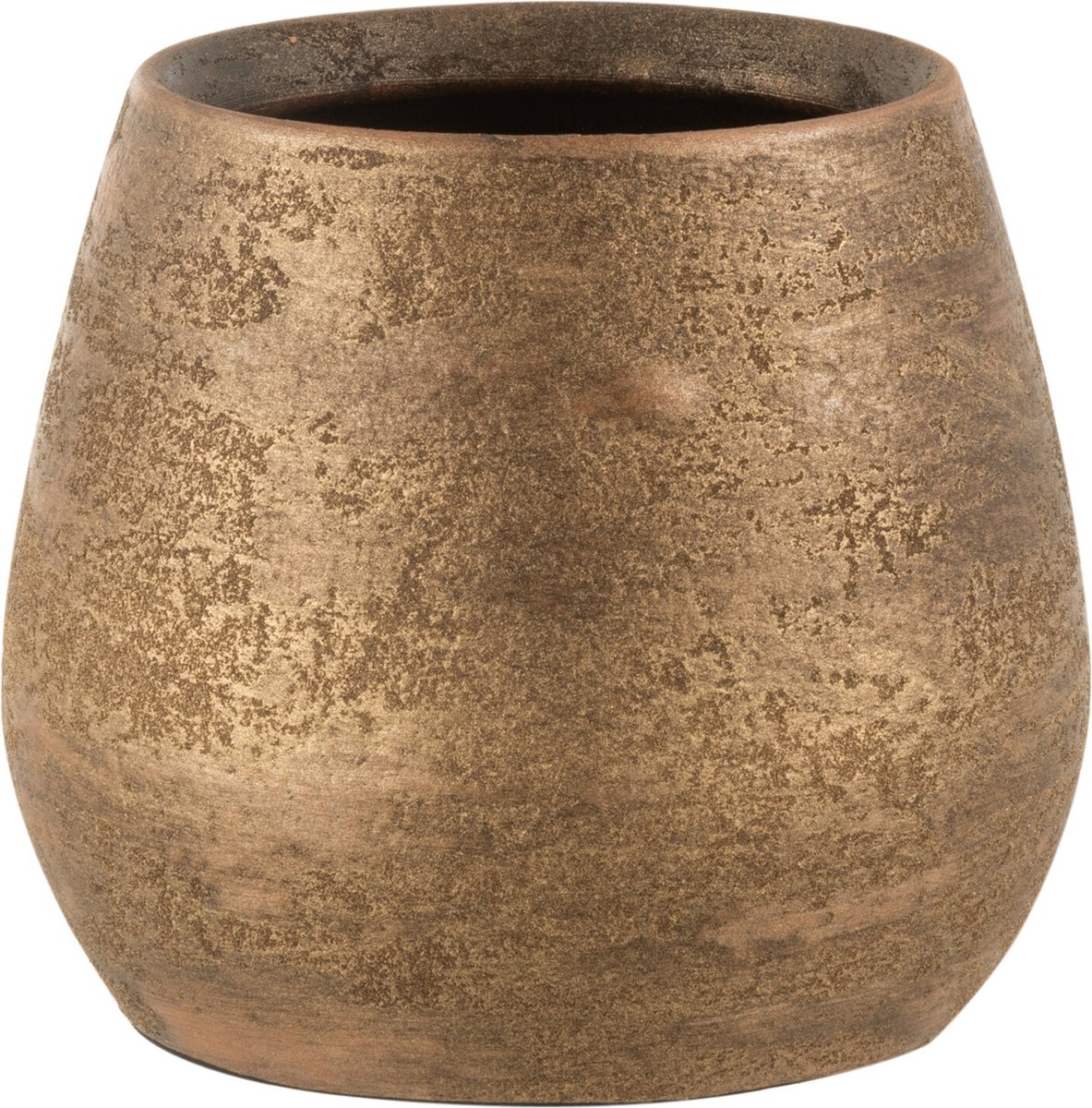 J-Line bloempot Oneffen Ruw - keramiek - goud - medium - Ø 20 cm