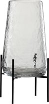 J-Line Vase + Pied Irregulier Verre Transparent/Noir Large