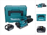 Makita DBO 381 T1JU Accuschuurmachine 18 V 93 x 185 mm borstelloos + 1x oplaadbare accu 5.0 Ah + Makpac - zonder lader