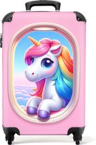 Bol.com NoBoringSuitcases.com® - Kinderkoffer roze meisje - Kindertrolley meisjes met eenhoorn - Handbagage koffer lichtgewicht ... aanbieding