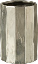 J-Line bloempot Ary Klei - keramiek - zilver - medium - Ø 16.50 cm
