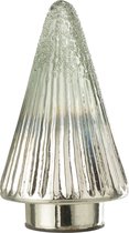 J-Line kerstboom Geribbeld - glas - zilver/transparant - small
