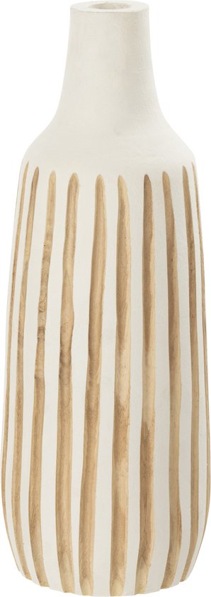 J-Line vaas Ying - hout - wit - medium