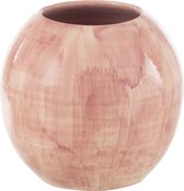 J-Line bloempot Handgeschilderd - keramiek - roze - medium