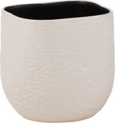 J-Line Cache Pot Audrey Ceramique Blanc Medium