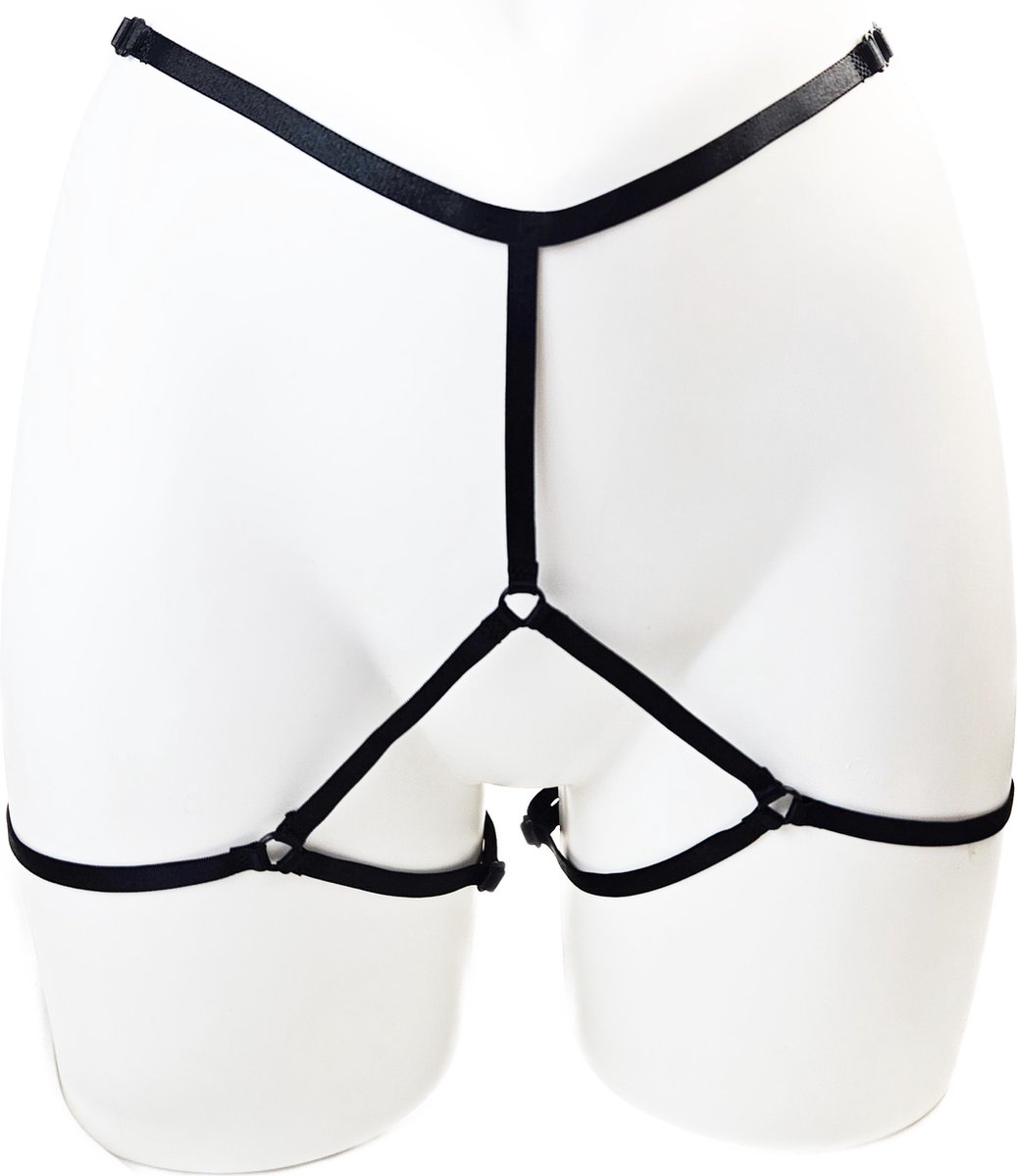 Goedkoopste BamBella ® - Sexy Erotische bondage Open kruis Lingerie - Onesize - onderbroek onesize Zwart