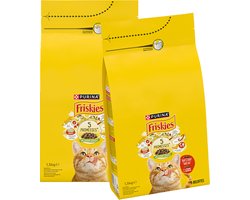 Friskies droogvoer voor katten - rund, kip & groenten - 2 x 1500g