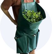 Short de jardin - Vert - Sac à déchets de jardin pliable - Trois poches de rangement pour outils - Imperméable - Résistant aux mauvaises herbes - Pochette à mauvaises herbes - Big bag