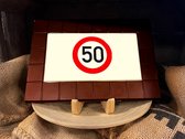 Chocolade 50 jaar tablet van 1 kilogram met eetbare print 50 bord | Smaak Puur