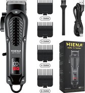 Hiena HYN-212 Tondeuse à cheveux professionnelle - Tondeuse à cheveux sans fil - Sans fil - Écran LED - Tête réglable - Tondeuse à barbe - Rasoir - Set tondeuse