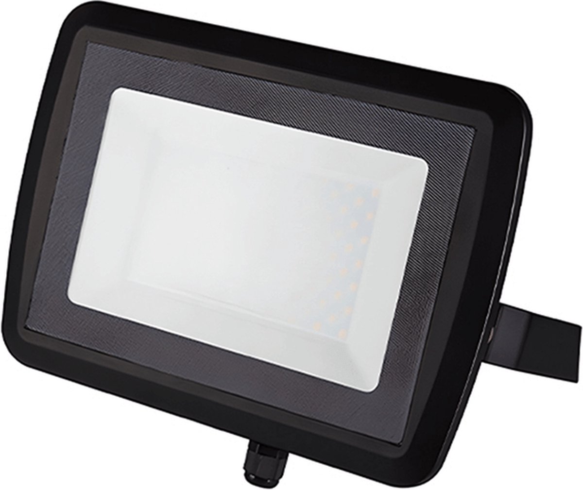 LED Breedstaler - Terreinverlichting - Buiten Verlichting - Floodlight - 30W - 4000K - Zwart - IP65