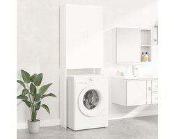 Wasmachine ombouw - Kast - Opbouwmeubel - Verhoger - Wasmachine meubel - Opbergkast - Hout - Wit