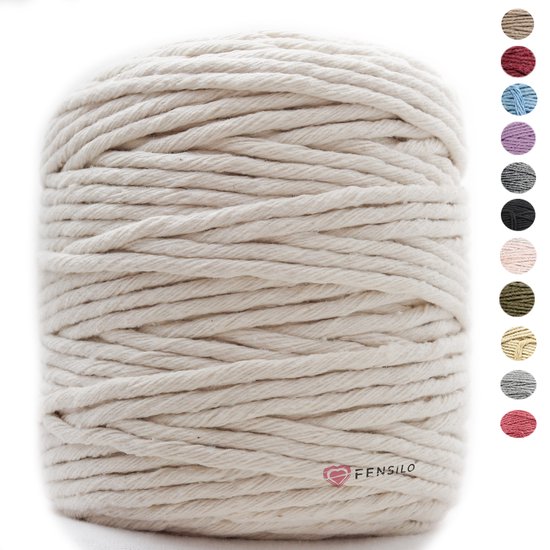 100 Meter 5mm Naturel macramé katoenen koord Macrame Touw - FENSILO
