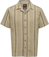 Only & Sons Overhemd Onstrev Life Reg Ss Struc Stripe Sh 22029099 Vintage Khaki Mannen Maat - L