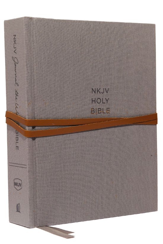 NKJV, Journal the Word Bible, Cloth over Board, Gray, Red Le ... - cover