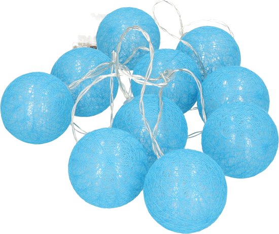 Cordon Arte r Light - avec boules de coton - bleu 200 cm