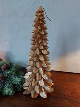 Brynxz – Kerstboom kaars antiek goud - Hoogte 29cm