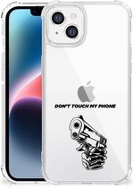 Telefoonhoesje  Apple iPhone 14 Plus Leuk TPU Backcase met transparante rand Gun Don't Touch My Phone
