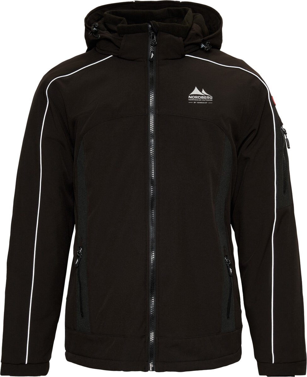 Nordberg Ole Gevoerde Softshell Heren Jas Ms01401-bk - Kleur Zwart - Maat 3XL