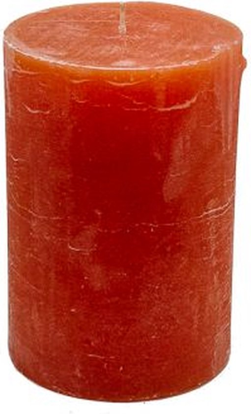 Bougie pilier - Oranje - 10x15cm - paraffine - lot de 2