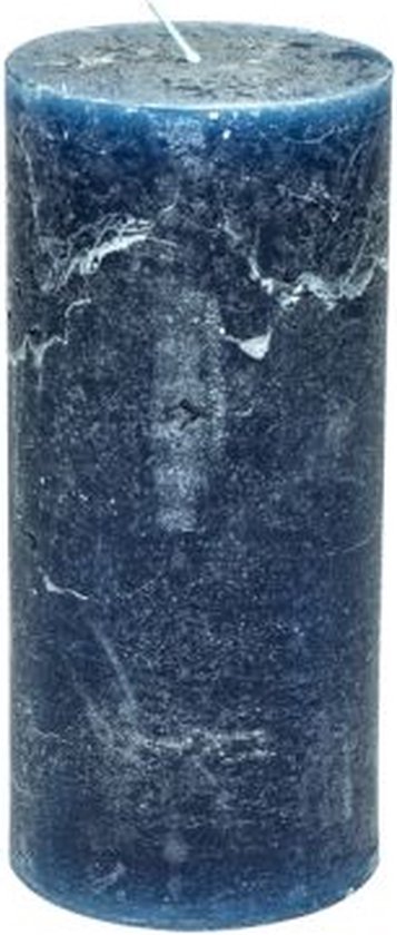Bougie pilier - Bleu foncé - 7x15cm - paraffine - lot de 4