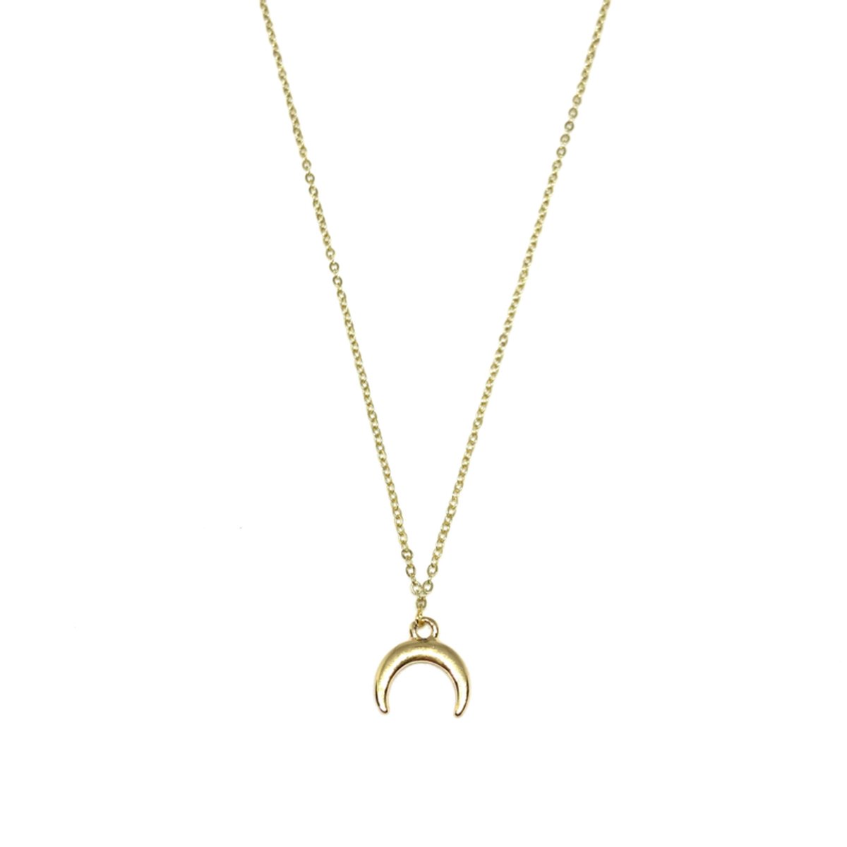 Crescent moon necklace - gold