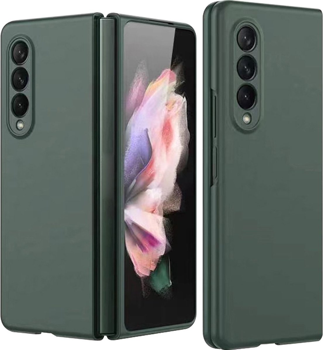 Mobigear Hoesje geschikt voor Samsung Galaxy Z Fold 4 Telefoonhoesje Hardcase | Mobigear Colors Backcover | Galaxy Z Fold 4 Case | Back Cover - Groen