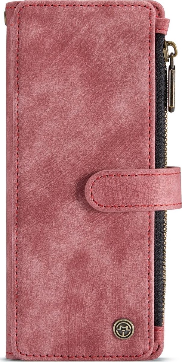 Caseme Telefoonhoesje geschikt voor Samsung Galaxy Z Fold 4 Hoesje | Caseme C30 Bookcase Portemonnee | Pasjeshouder voor 5 Pasjes | Telefoonhoesje voor Pinpas / OV Kaart / Rijbewijs - Rood