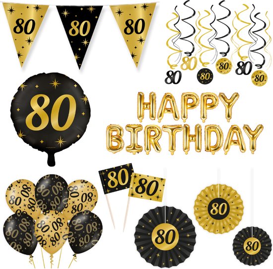 Pack décoration anniversaire 80 ans Classy Party XL