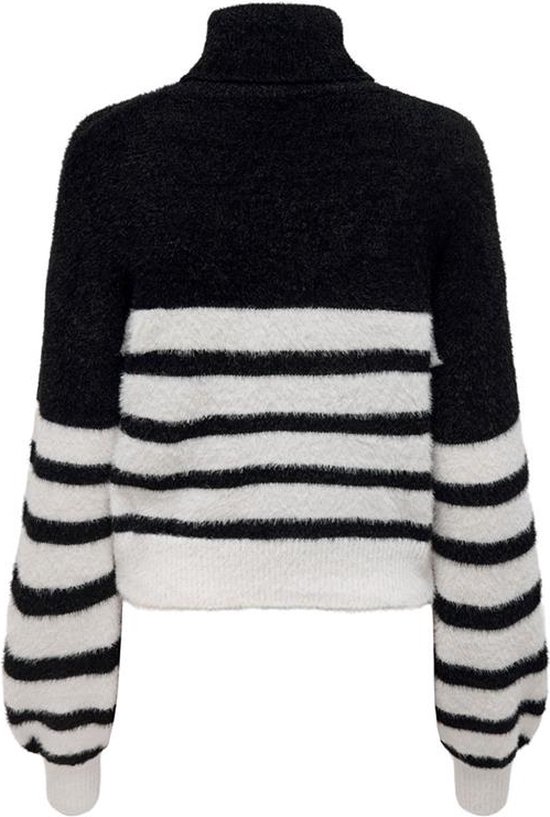 Only Trui Onlpiumo L/s Stripe Long Rollneck C 15283603 Black/w. Cloud Dancer Dames Maat – M