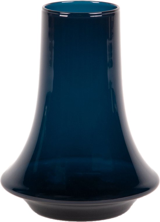 XLBoom SPINN Medium - Vase à fleurs en verre bleu - Ø20 x h25cm