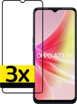 Screenprotector Geschikt voor OPPO A77 Screenprotector Glas Full Cover - Screenprotector Geschikt voor OPPO A77 Screenprotector Full Cover - 3 Stuks