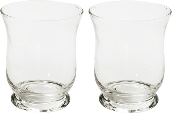 Bellatio Design - Windlichtjes kaarsenhouder glas 9 x 11 cm - 8x stuks