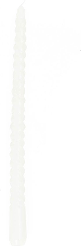 Twisted candles - wit - gedraaide kaarsen - kaarsen - dinerkaarsen - swirl kaarsen - tafelkaarsen - spiraalkaarsen - set van 4 stuks - dia. 2cm x h 30cm