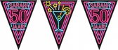 Vlaggenlijn 50 jaar Sarah - Vlaggenlijn - Verjaardagsversiering - Neon - Sarah versiering - 10 Meter