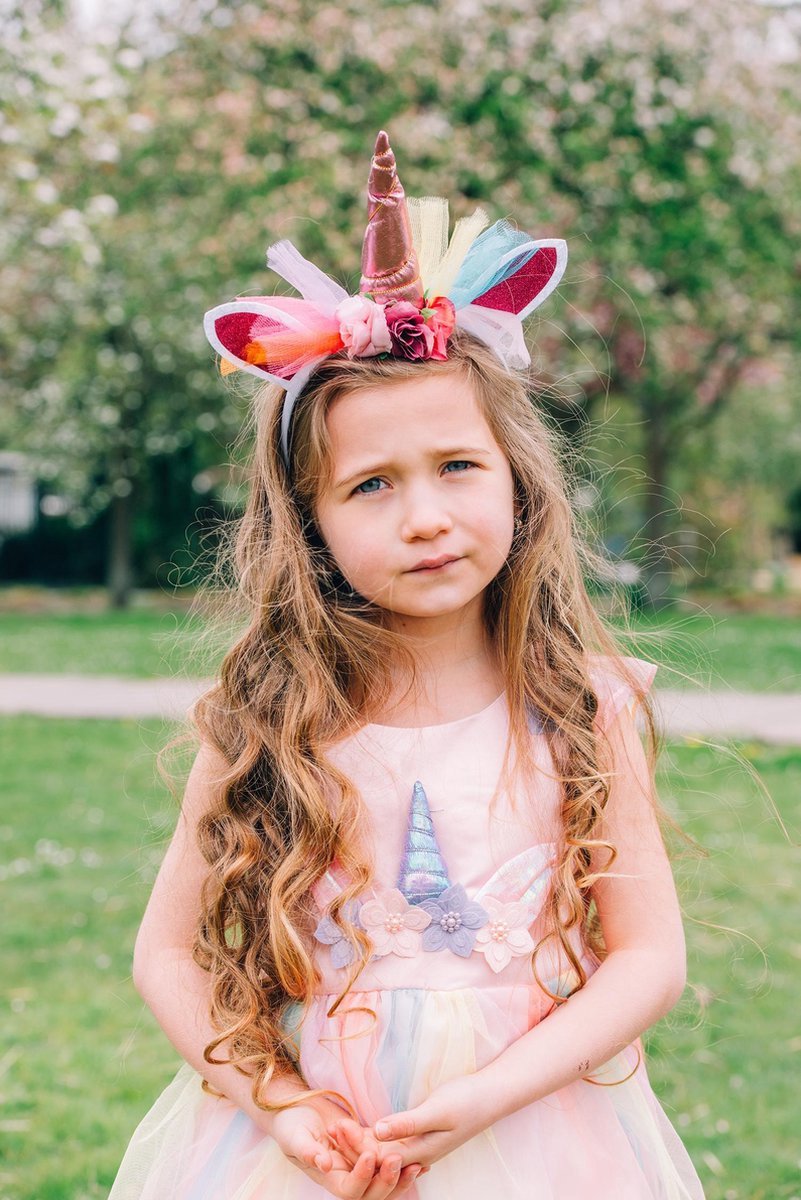 Unicorn - Prinsessenjurk meisje - Fidget toys - Lange handschoenen - Roze jurk - Eenhoorn - Haarband - Het Betere Merk - Verkleedkleren Meisje — afbeelding 4