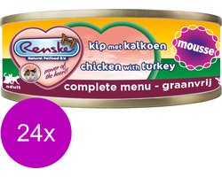 Renske Kat Mousse - Graanvrij Kip en Kalkoen - 24x70g Natvoeding
