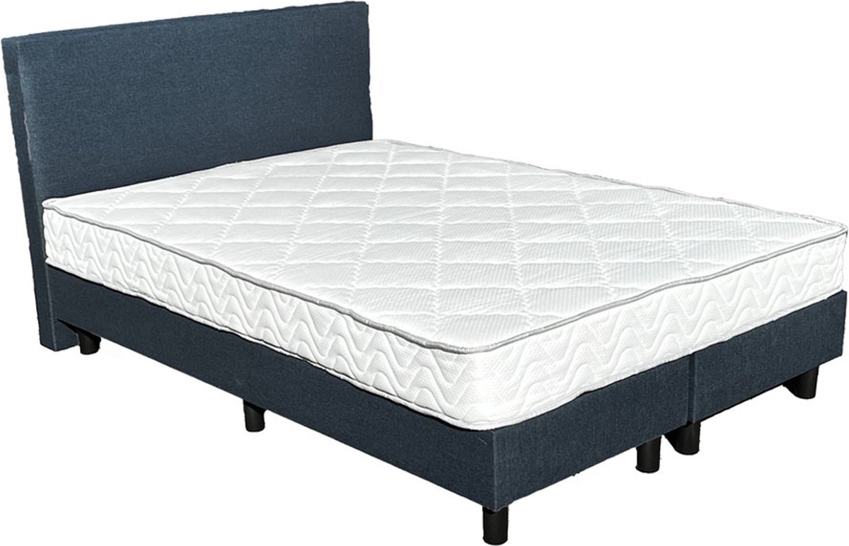 Complete boxspring Royal Super Deluxe - Donker blauw - 140x200 cm - Incl. matras