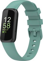 Siliconen Smartwatch bandje - Geschikt voor Fitbit Inspire 3 siliconen bandje - groen - Strap-it Horlogeband / Polsband / Armband - Maat: Maat L