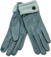 Handschoenen met Knoop - Dames - One Size - Touchscreen Tip - Blauw