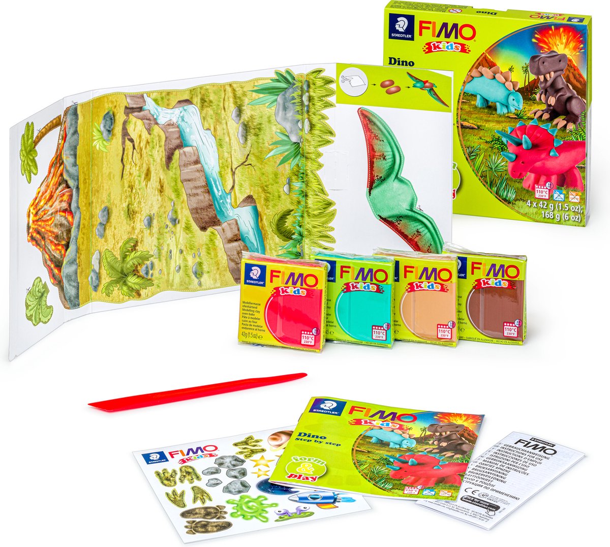 FIMO kids 8034 - ovenhardende boetseerklei - form&play set - Dino — afbeelding 8