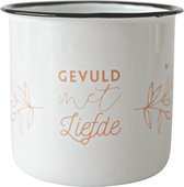 Lottea Theemokken 'Gevuld met Liefde' 2 STUKS - thee, thee cadeau, thee mok, theeglas, relatiegeschenk