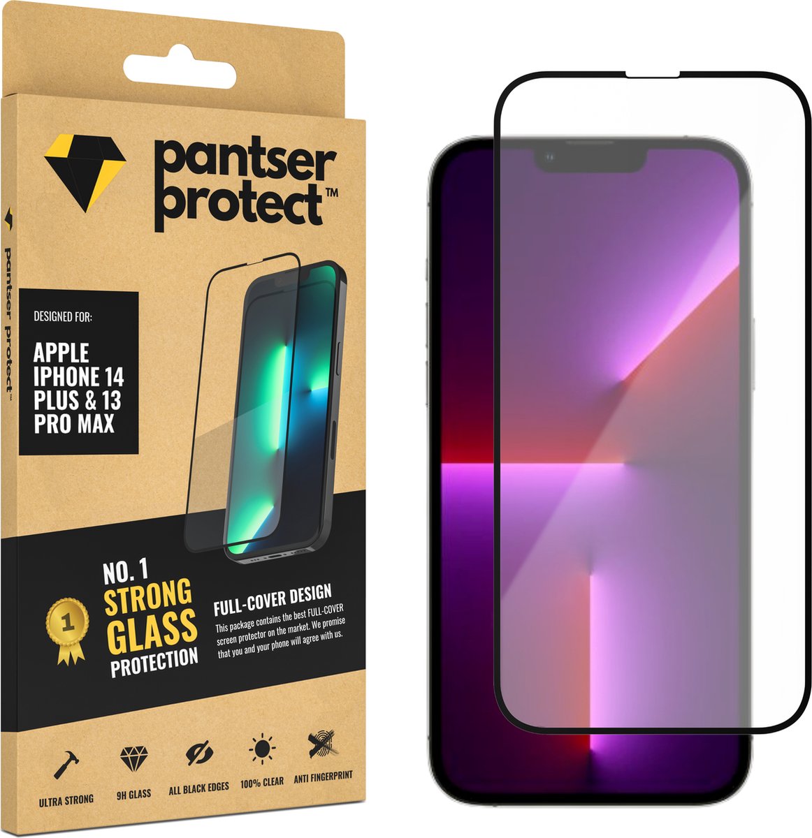 Pantser Protect™ Glass Screenprotector Geschikt voor iPhone 13 Pro Max / iPhone 14 Plus - Case Friendly - Premium Pantserglas - Glazen Screen Protector