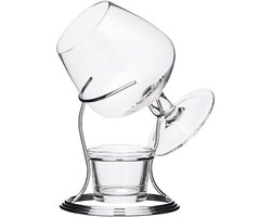 BarCraft brandy warmer Geschenkset met glas en standaard - metaal