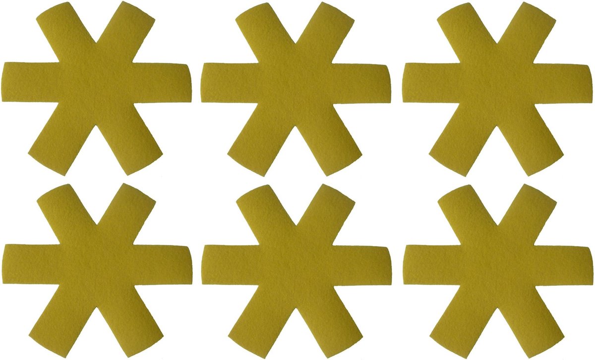 6 Stuks Panbeschermers – 23.5 cm – Geel – Anti-Kras Pannen en Kommen – Kookgerei Beschermen