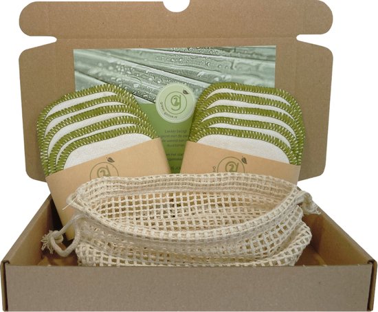 Tampons Démaquillants Réutilisables - Lot De 16 En Coton Bambou, Avec Boîte En Bambou Et Filet