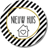Nieuw Huis Stickers Adres Woning - Cadeaustickers Zwart Wit Goud - 20 stuks - 4 cm