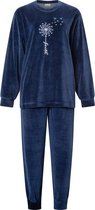 Lunatex dames pyjama velours | MAAT L | Faith | marine