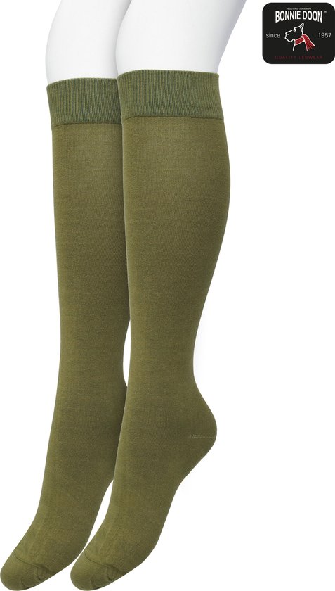 Bonnie Doon Women Knee Chaussettes hautes Olive Green taille 39/42 - 2 paires - Mi-bas - Lot de 2 - Multipack - Excellent confort de port - Mi- Bas en Cotton - Ne glisse pas - Solide - OEKO-TEX - Vert foncé - Vert olive - Olive - OL834302.15